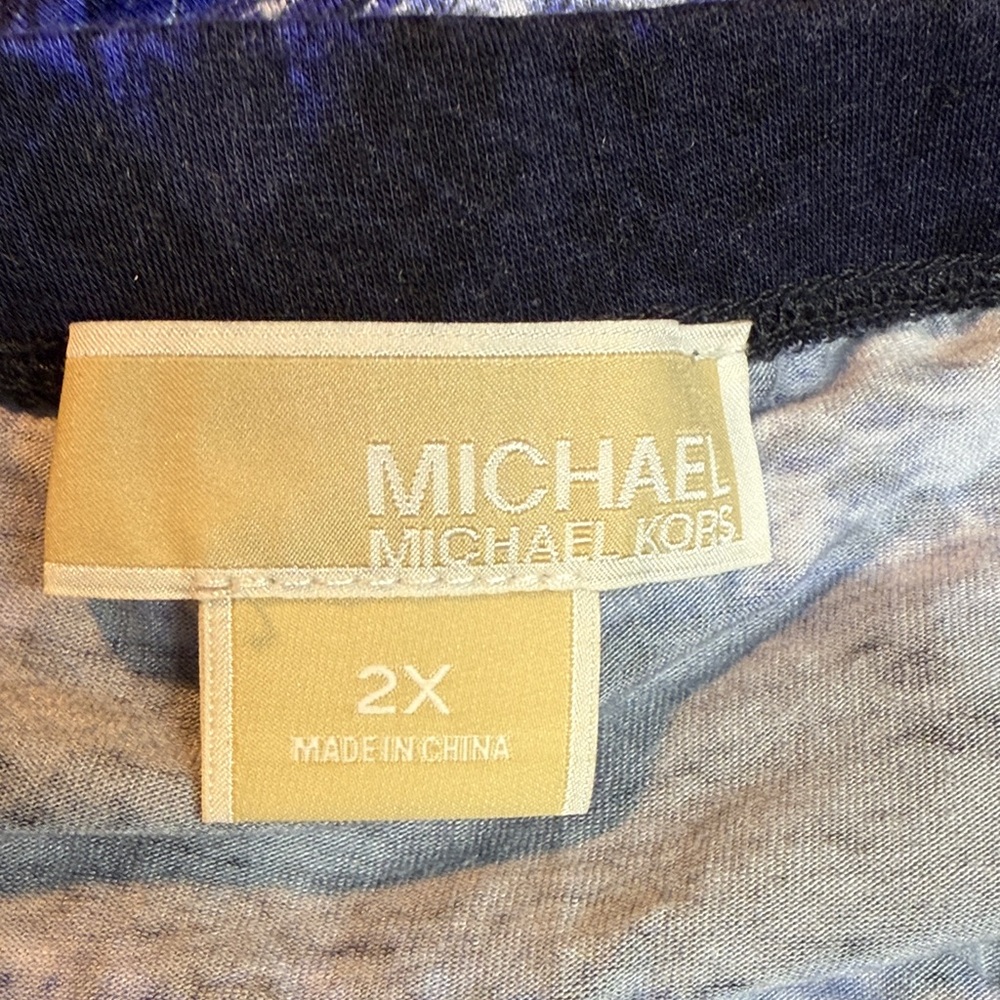 Michael Kors Blue and Black Patterned Pencil Skirt Size 2X - Picture 9 of 11